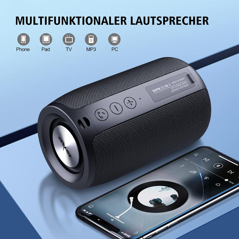 ZEALOT Bluetooth Lautsprecher,Musikbox Bluetooth mit USB/TF Karte/AUX,Bluetooth Box mit IPX5 Wasserd