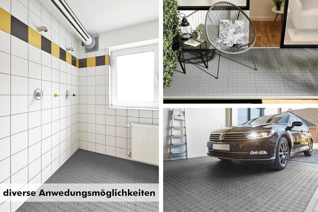 andiamo Terra Sol Terassenfliesen Klicksystem - Kunststoffplatten Aussenbereich für Balkon - Terasse