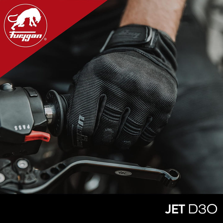 Furygan Jet D3O – Motorradhandschuhe für Herren – Handfläche 100% Leder – Touchscreen – Komfort – So
