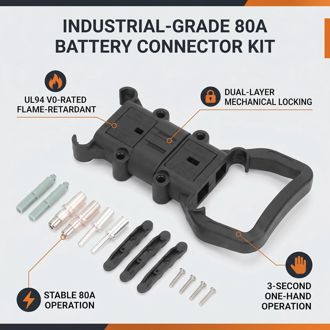 Gabelstapler-Stromanschluss 80 A Batterieladestecker Batterieanschluss Stecker und Buchse mit Anschl