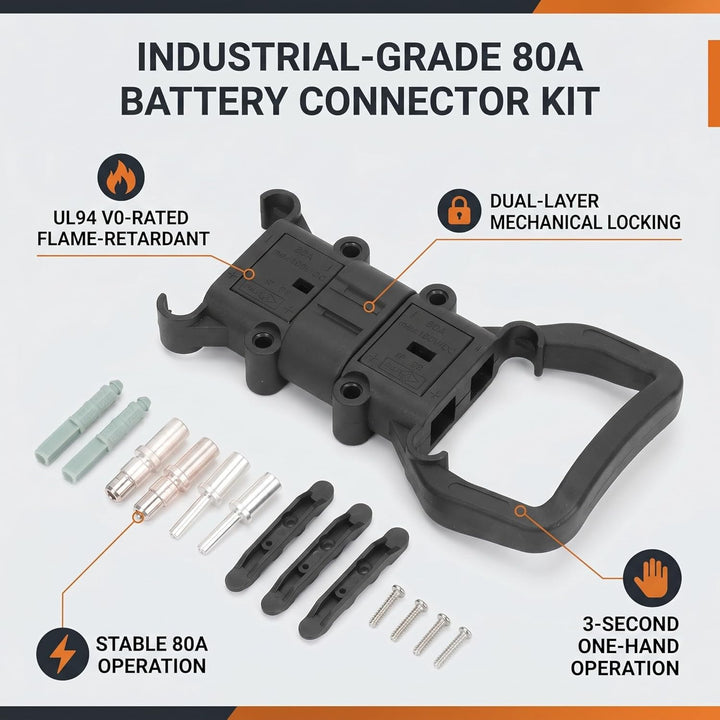 Gabelstapler-Stromanschluss 80 A Batterieladestecker Batterieanschluss Stecker und Buchse mit Anschl