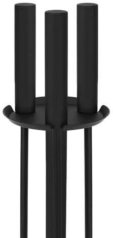 Kaminbesteck Kaminzubehör Set Kaminwerkzeug Ofenbesteck Schwarz 4-in-1-Set mit Besen, Schaufel, Eise