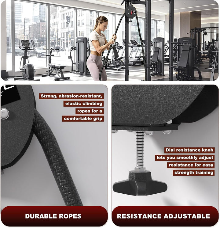 Endlosseiltrainer mit einstellbarem Widerstand (11-66 lbs) – Endless Rope seilzugsystem für Ganzkörp