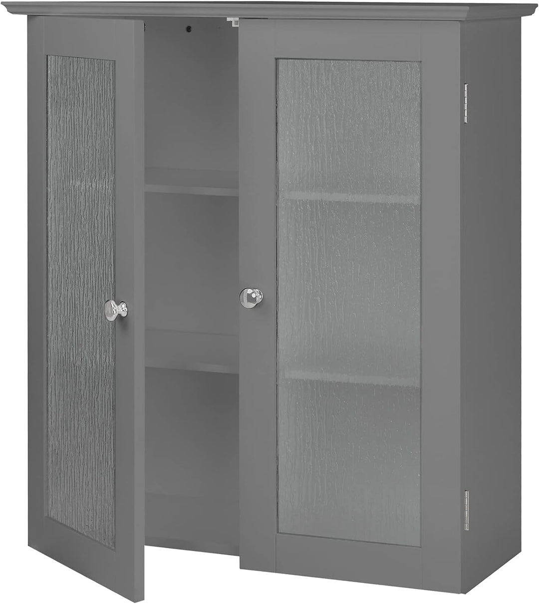 Teamson Home Badezimmer Connor Wandschrank Mit 2 Glastüren Grau EHF-581G