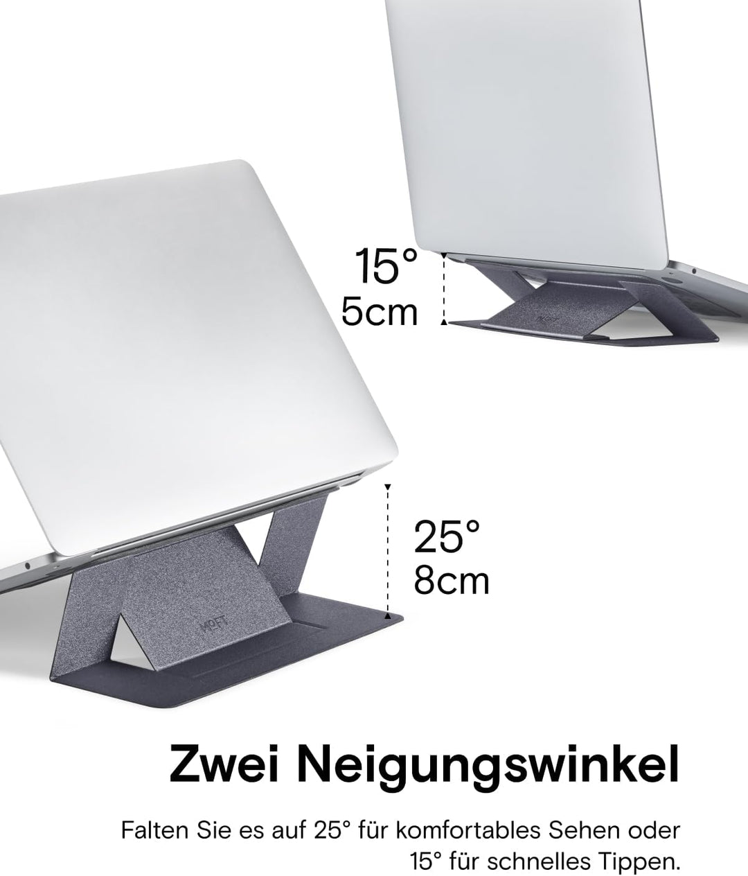 MOFT Unsichtbarer Schlanker Laptop Ständer, Selbstklebend und Faltbar Stand, Höhenverstellbar Notebo