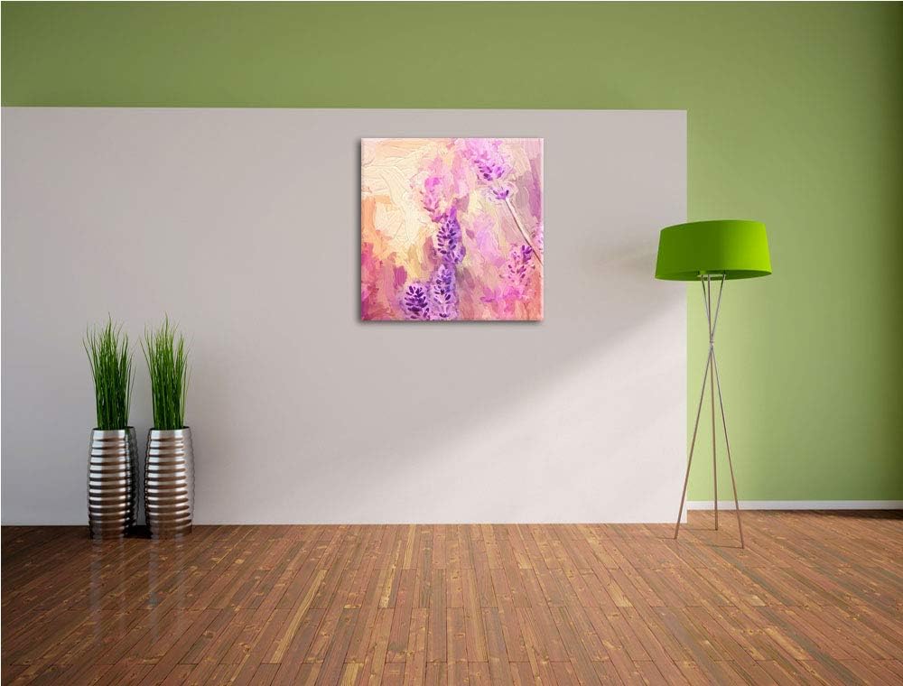schöner Lavendel, Format: 70x70 auf Leinwand, XXL riesige Bilder fertig gerahmt mit Keilrahmen, Kuns