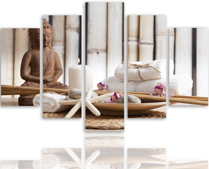 Feeby. Leinwandbild - 5 Teile - Bilder, Wand Bild, Wandbilder, Kunstdruck XXL, 5-Teilig, Typ A, 200x