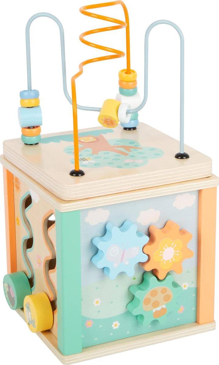small foot Motorikwürfel Pastell, Motorikspielzeug für Kleinkinder, bespielbar von fünf Seiten, ab 1