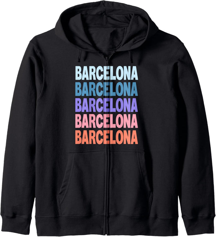 Funny Modern Repetitive Text Design Barcelona Spain Kapuzenjacke