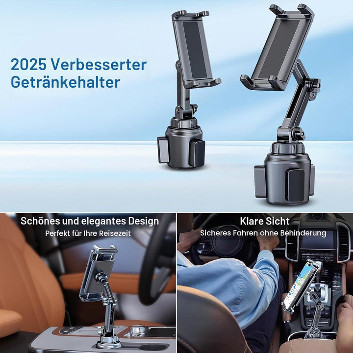 Cup Holder Telefon Tablet Mount für Auto, LKW, 360 ° drehbarer Standhalter und Verstellbarer Arm, ko