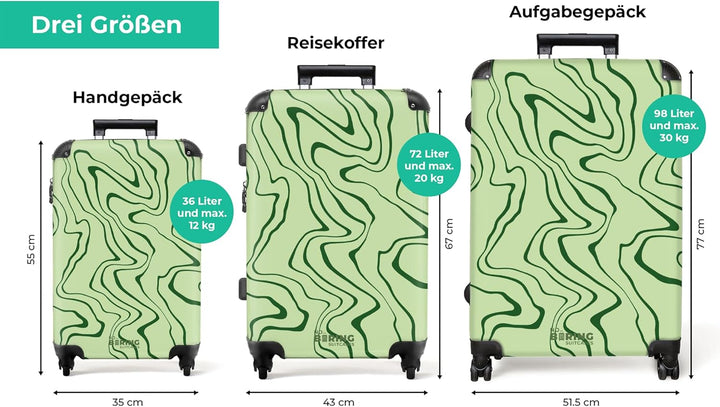 NoBoringSuitcases.com® Koffer XL Gross 77x51.5x28 cm Hartschale Reisekoffer 4 Rollen Leicht Koffer T