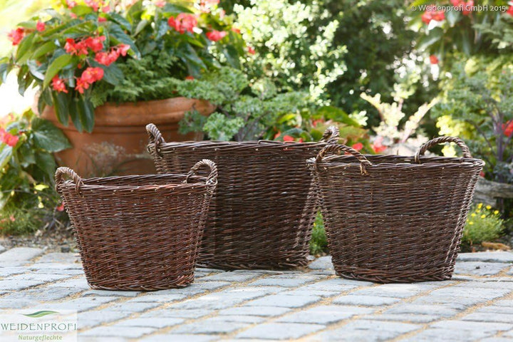 WEIDENPROFI Weidenkorb, Erntekorb aus Weide, rund mit Henkel, ca. Ø 50 cm x 33 cm hoch, Ø 50 cm x 33