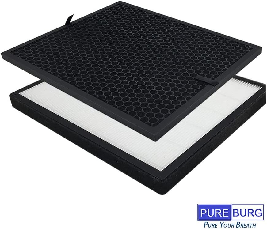 PUREBURG 2er-Pack Ersatz 2 HEPA-Luftfilter und 2 Aktivkohle-Vorfilter, kompatibel mit Levoit-Luftrei