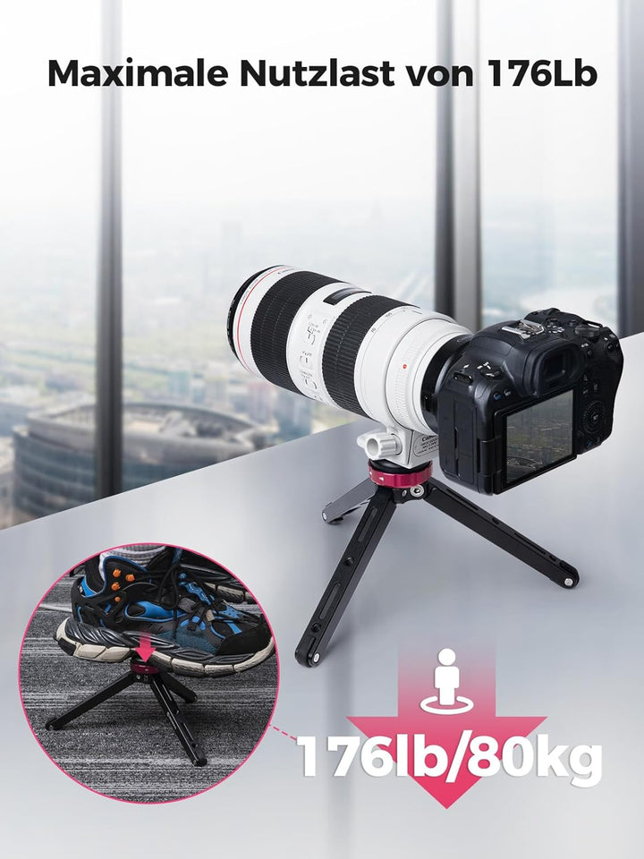 Moman Mini Tripod TR01 Small Stativ Tischstativ Klein Kamerastativ CNC Aluminium 1/4 3/8 Schraubbefe