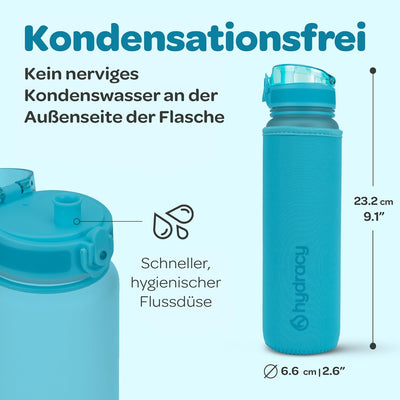 Hydracy Trinkflasche mit Fruchteinsatz - 500ml Wasserflasche - BPA-freie Trinkflasche mit Zeitmarkie