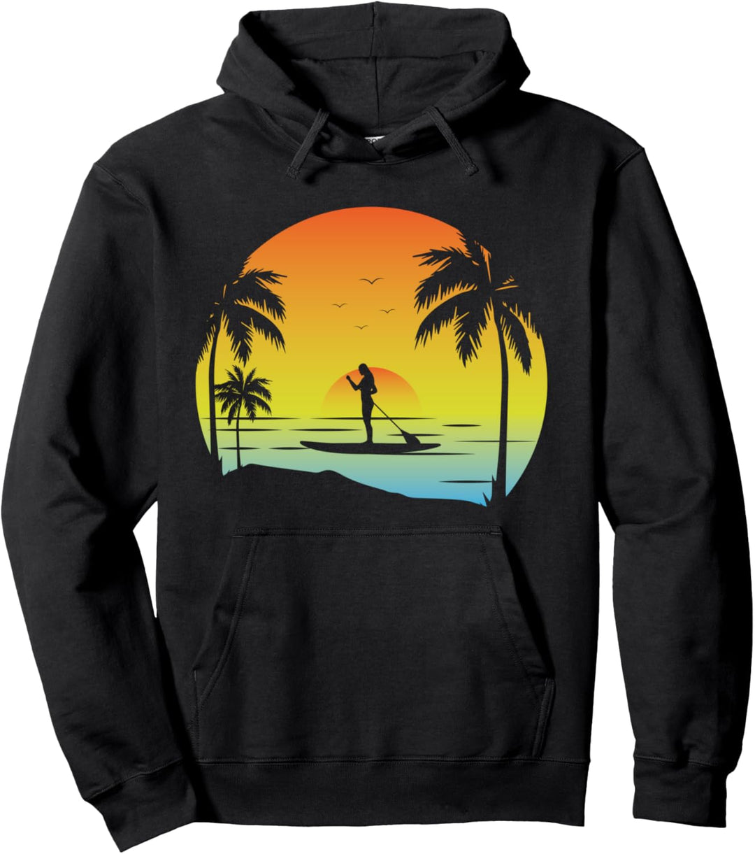 Paddelboard SUP Sommerurlaub Tropisches Stand Up Paddeln Pullover Hoodie