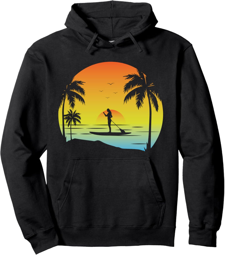Paddelboard SUP Sommerurlaub Tropisches Stand Up Paddeln Pullover Hoodie
