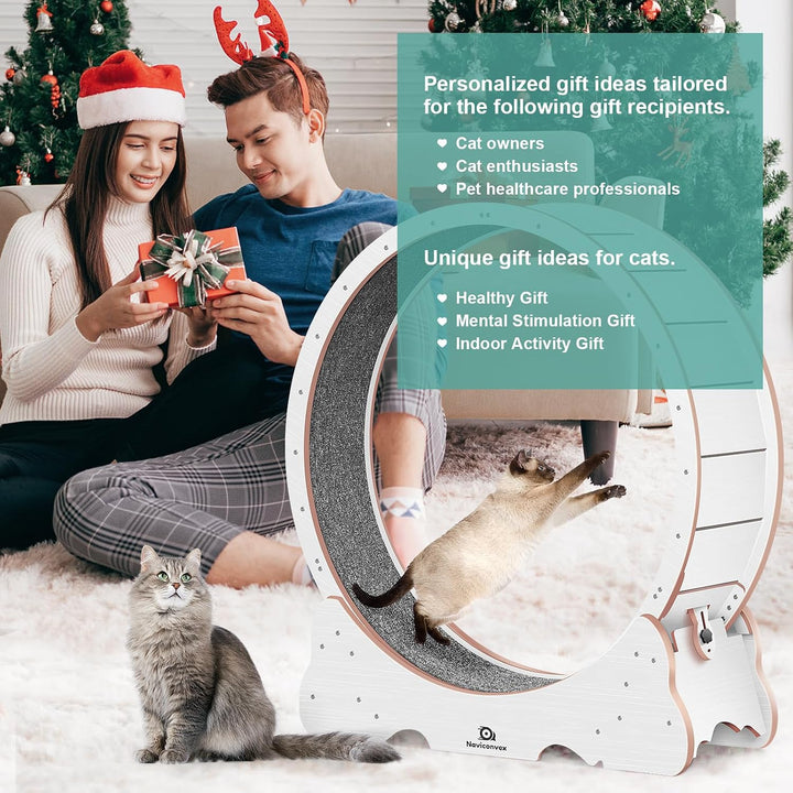 Katzenlaufrad XXL Durchmesser 135cm Gross laufrad Katze Super Leise Katzen Laufrad mit abnehmbarem T