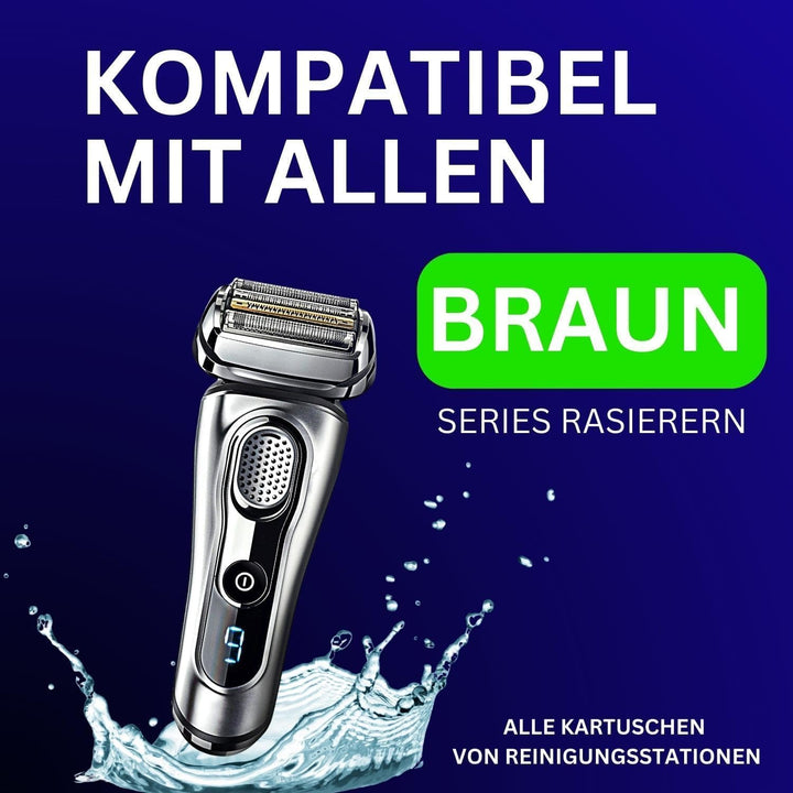 GlobaClean Scherkopfreiniger Nachfüllflüssigkeit 2x 1l - Geeignet zum Nachfüllen von Braun Clean & R