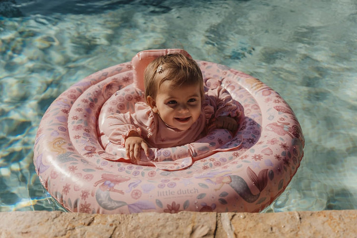 Little Dutch Baby Schwimmsitz - Schwimmring - Schwimmhilfe - Aufblasbar - für Mädchen ab 6 Monaten -