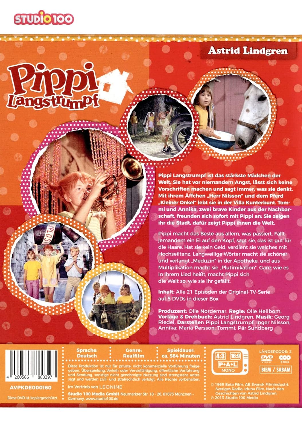 Pippi Langstrumpf - TV-Serien-Box [5 DVDs], DVD