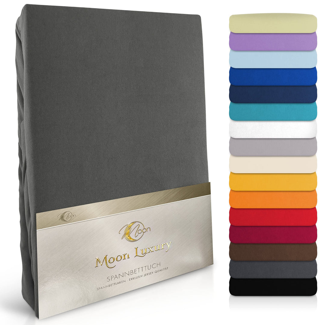 MOON-Luxury Spannbettlaken Spannbetttuch Jersey Stretch 230g/m² für Wasserbetten, Boxspringbetten un