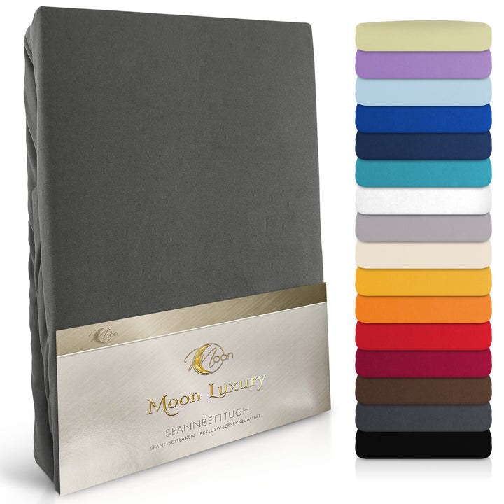 MOON-Luxury Spannbettlaken Spannbetttuch Jersey Stretch 230g/m² für Wasserbetten, Boxspringbetten un