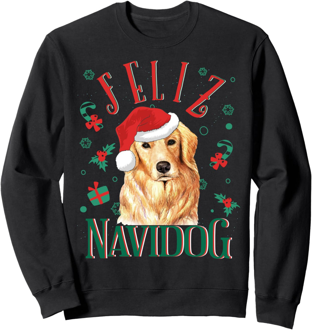 Feliz Navidog Golden Retriever Weihnachten Hund Herren Damen Sweatshirt