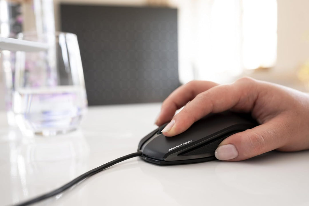 CHERRY GENTIX Silent, kabelgebundene Maus, leise Design-Maus ohne klick, perfekte Ergonomie, präzise