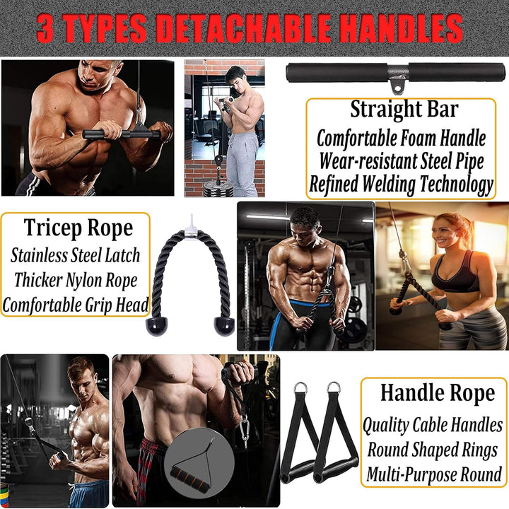 Seilzug-Fitness Professionelle Verbesserte Gewicht Seilzugsystem für LAT Pull Down Bizeps Curl Trize