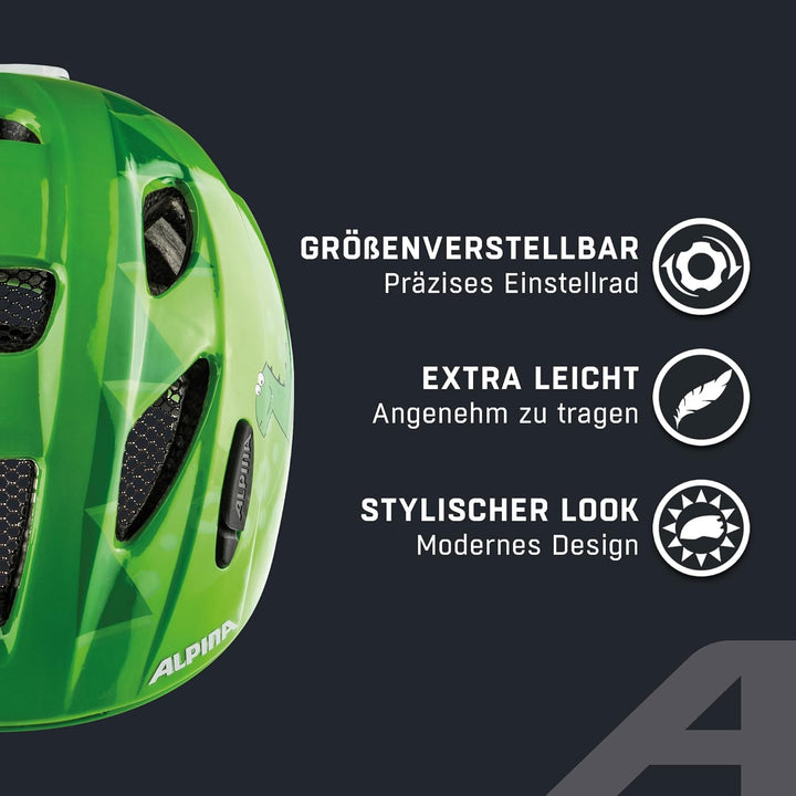 ALPINA XIMO FLASH - Beleuchteter, Reflektierender, Leichter & Anpassbarer LED Fahrradhelm Für Kinder