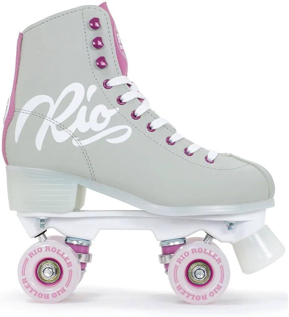 Rio Roller Script Retro Rollschuhe Disco Roller grau-lila 6UK, 6UK