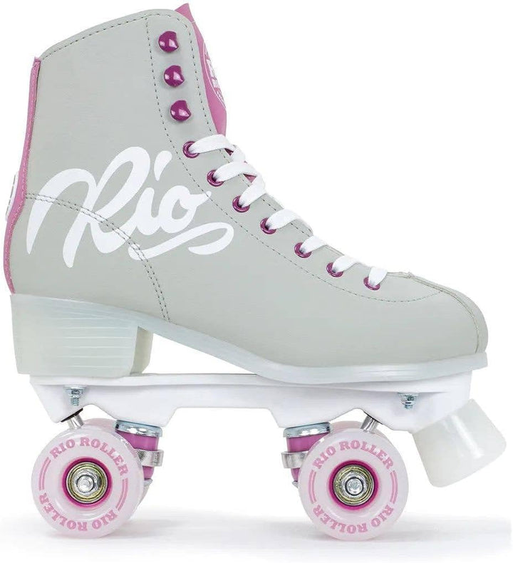 Rio Roller Script Retro Rollschuhe Disco Roller grau-lila 6UK, 6UK