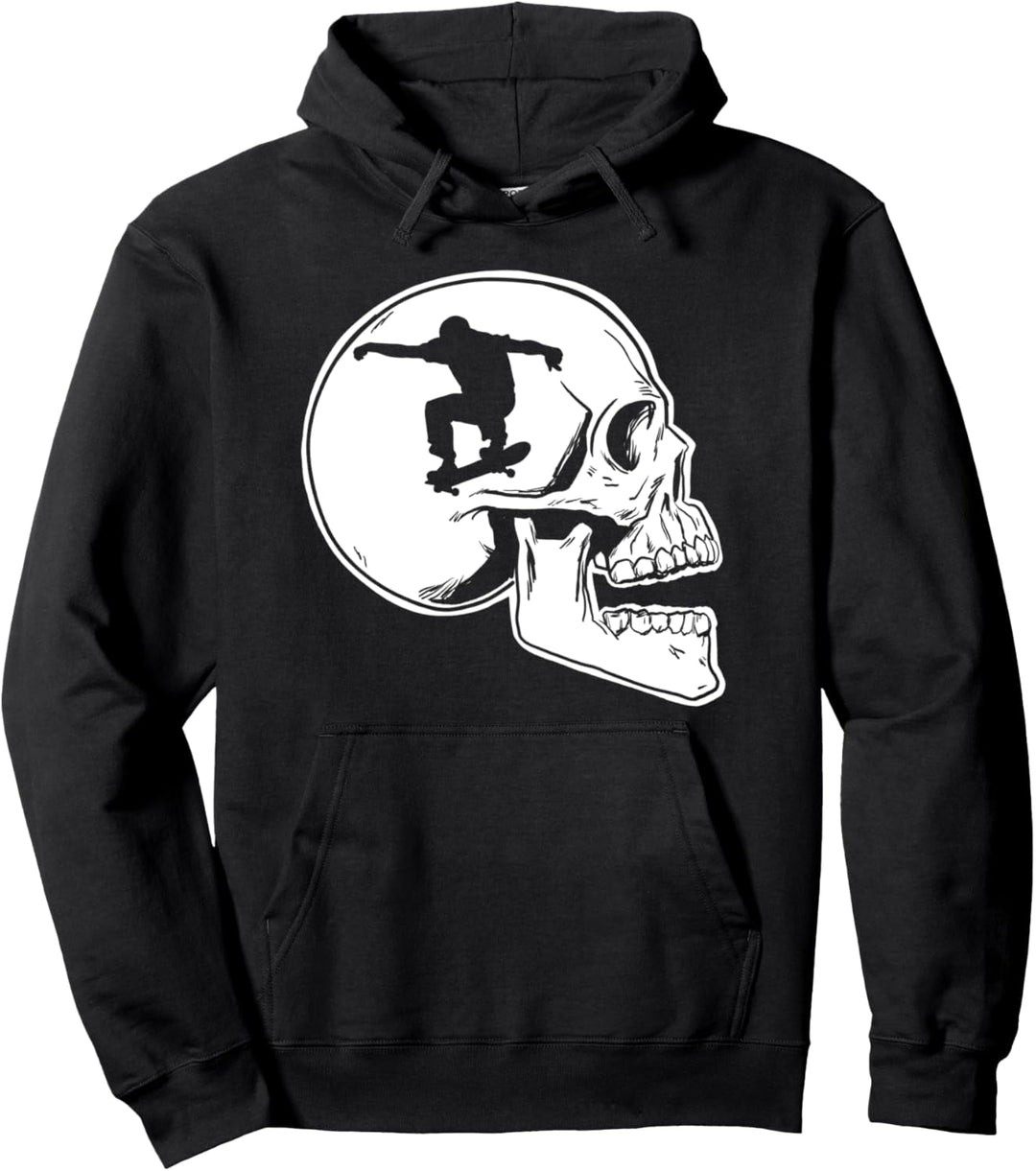 Skateboard Skull Pullover Hoodie