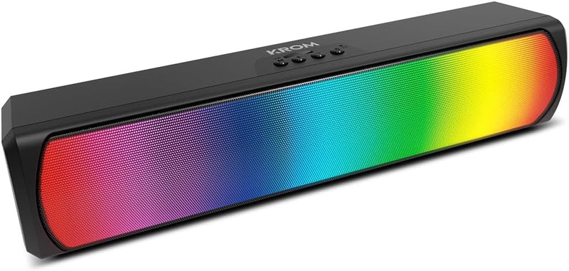 KROM K-POP- Soundbar 2x3 RMS, Stereo-Sound, Bluetooth, TF-Kartensteckplatz, RGB-LED, USB, AUX-Anschl