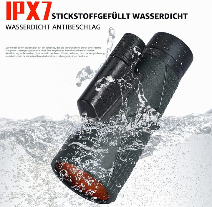 Monokular Teleskop 12X56 ED Monokular mit Nachtsicht, IPX7 Wasserdicht Fernrohr Erwachsene mit BAK4