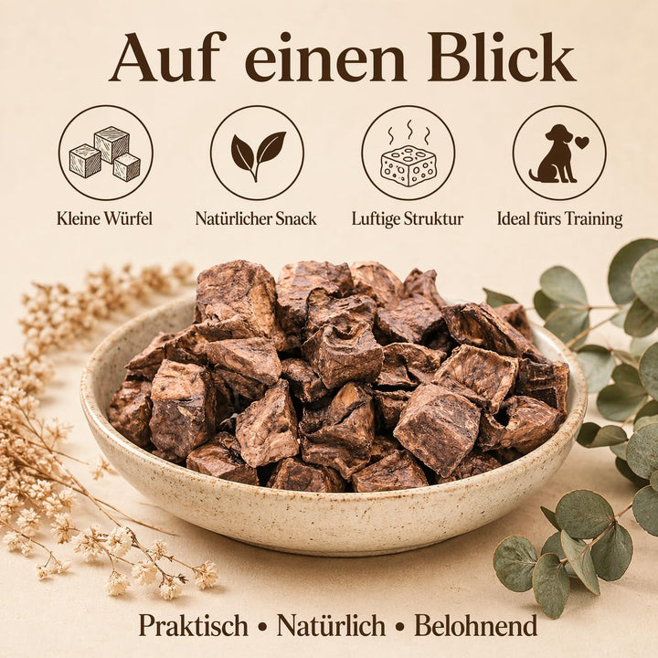 123...Hund dabei! - Rinder-Lungenwürfel 5kg - XXXL-Sparpaket - Vorratspaket - Trainingshappen - getr