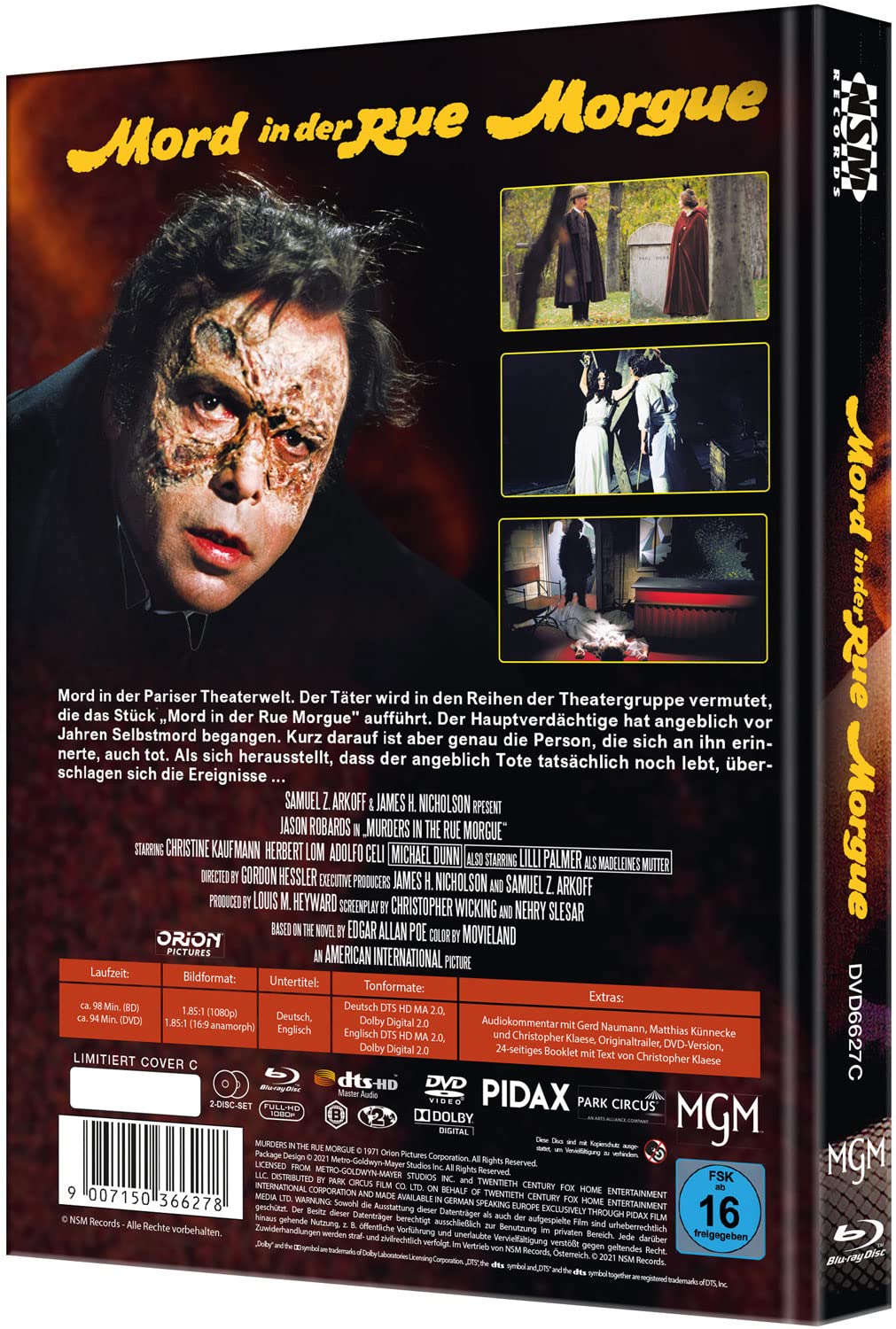 Mord in der Rue Morgue [Blu-Ray+DVD] - uncut - limitiertes Mediabook Cover C, Blu-ray