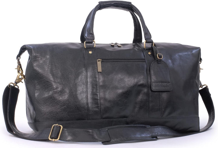 BUCKLESTONE - Leder - Reisetasche/Freizeittasche/Sporttasche von York - Schwarz, Schwarz