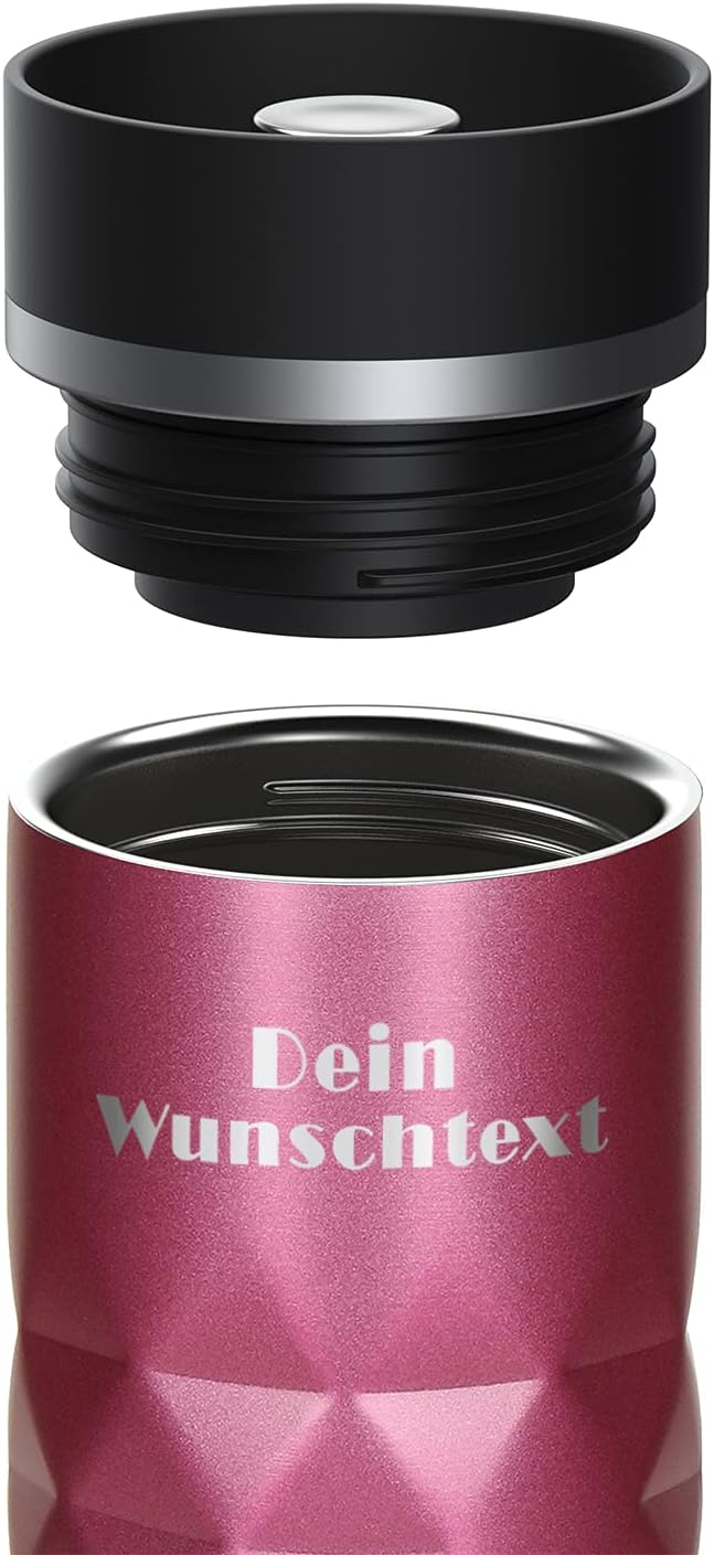 Edelstahl Thermobecher personalisiert – 100% auslaufsicherer & thermoisolierter Kaffeebecher – 450 m