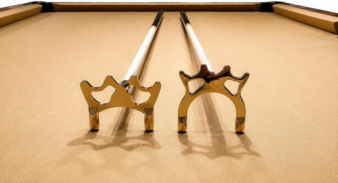 John West Brückenqueue Set, 2 Billard Brückenqueues, 145 cm | Hohe Messingbrücke, Flache Messingbrüc