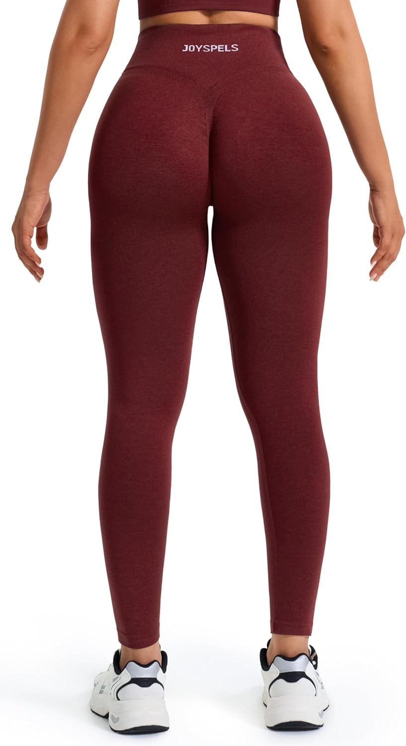 JOYSPELS Scrunch Butt Leggings Damen, Gym V Förmige Bund High Waist Sport Booty Lifting Po Push Up S