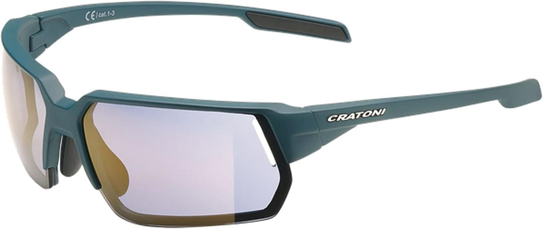 Cratoni Unisex C-ice Nxt Fahrradbrille Einheitsgrösse Petrol Matt, Glas Klar, Gold Verspiegelt, Einh
