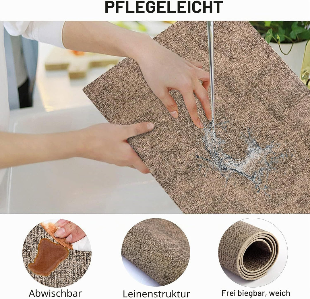 Leder Hitzebeständige Tischsets 6er Set Wasserdicht Abwischbar Waschbar PU Tischsets,Leicht zu Reini