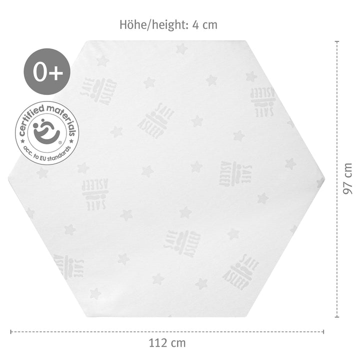 roba Laufgittermatratze 6 eckig - safe asleep - Baby Matratze für Laufgitter / Laufstall - Laufgitte
