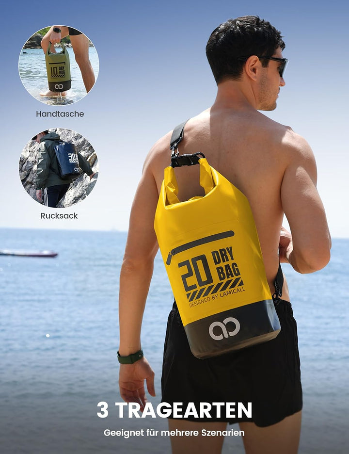 Lamicall Dry Bag, wasserdichte Tasche - [Robust &amp; Kratzfest] 5L/10L/20L/30L/40L Rucksack Wasserdicht