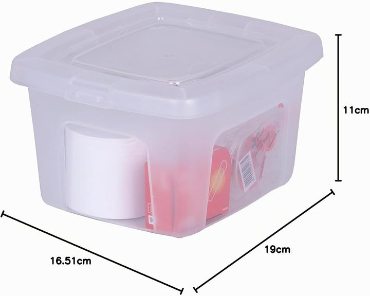 Iris Ohyama, Aufbewahrungsbox aus Kunststoff, 2L, 10er-Set, MCB-2, Transparent, Stapelbar - L19 x T1