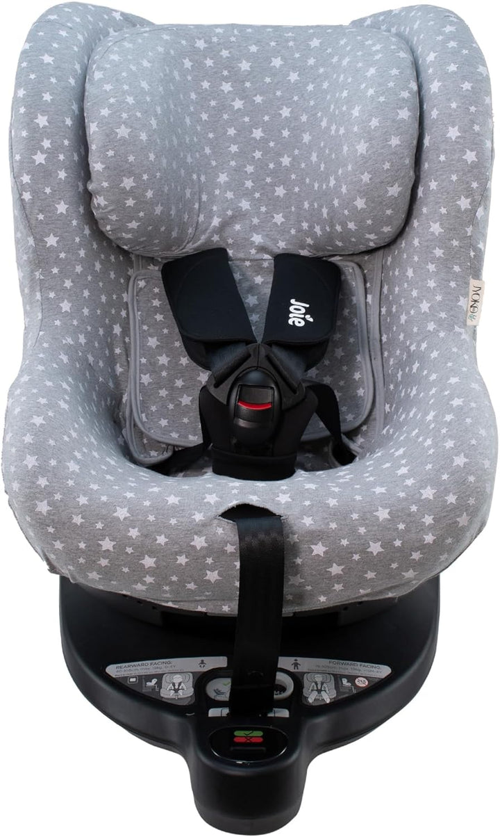 JYOKO Kids Bezug aus Baumwolle, kompatibel mit Joie I-Spin 360 und Joie I-Safe (White Star) White St