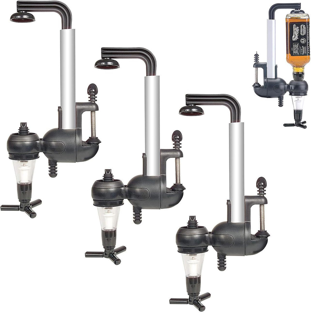 infactory Getränke Portionierer: 3er-Set Flaschenhalter mit Portionierer für 3 cl (Flaschenspender,