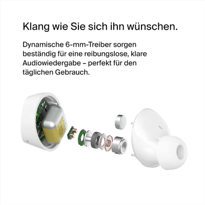 Belkin SoundForm Bolt True Wireless In-Ear-Kopfhörer, kabelloser Kopfhörer mit Mikrofon, Akkulaufzei